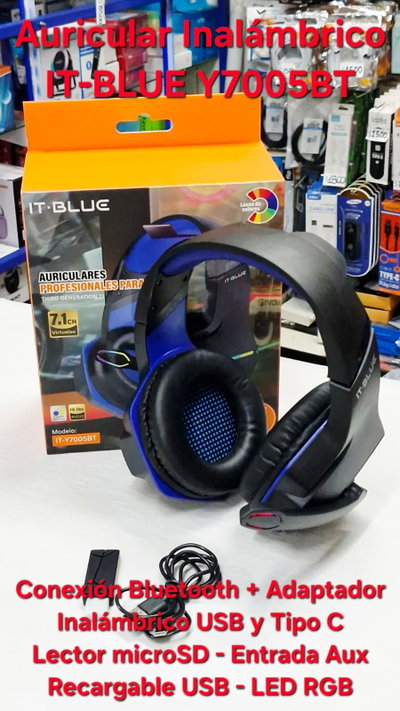 Auricular Para Pc IT-Blue Y7005BT - Bluetooth + inalámbrico USB