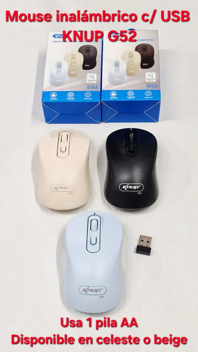 Mouse Inalambrico C/Usb Knup G52