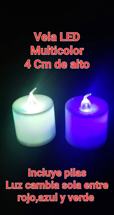 Vela LED a pilas - 3x4 Cm - Fria Calido o Multicolor