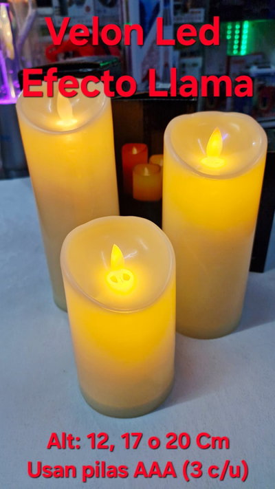 Vela Velon LED Efecto Llama - Luz cálida