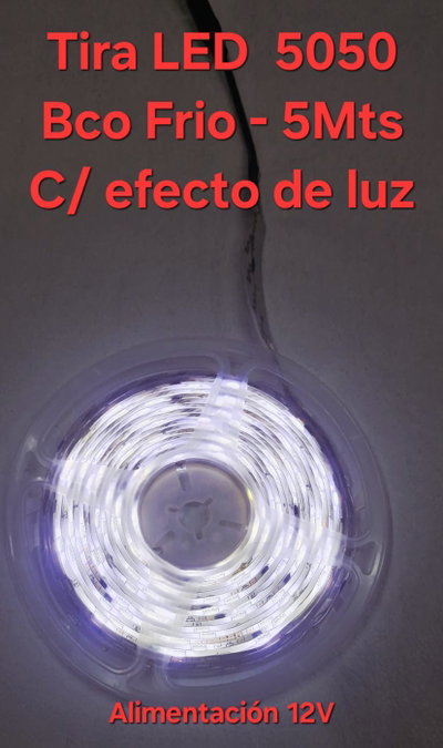 Tira Led 5050 Blanco Frio con Efecto 5m