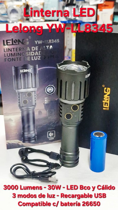Linterna LED Recargable Lelong YW-LL8345