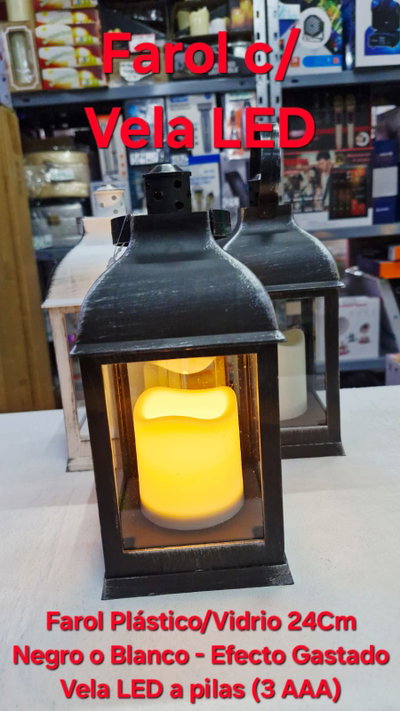 Farol c/ vela Led