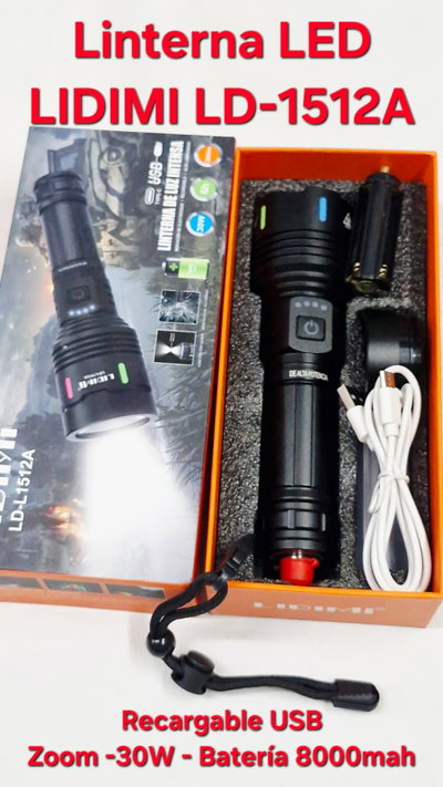 Linterna LED Recargable Lidimi LD-1512A