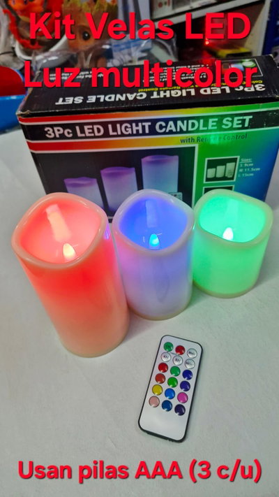 Set Velas RGB x3 - A pilas - C/control