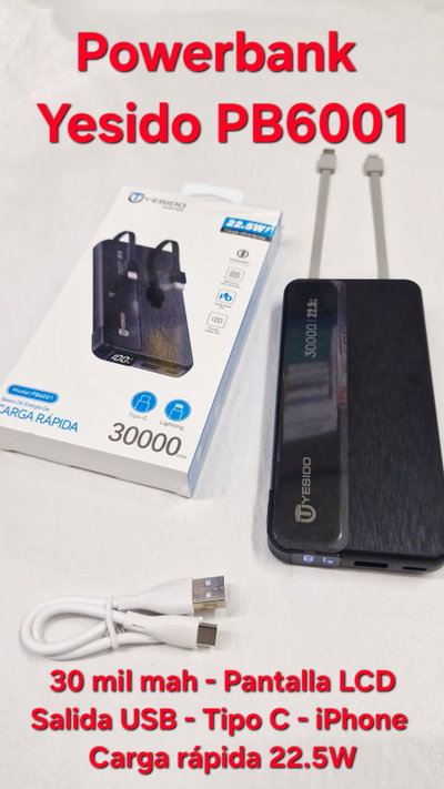 Power Bank Cargador Portatil YESIDO PB6001