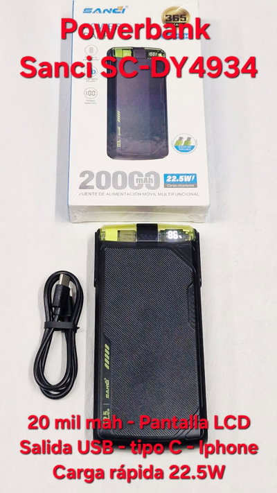 Power Bank Cargador Portatil Sanci SC-DY4934