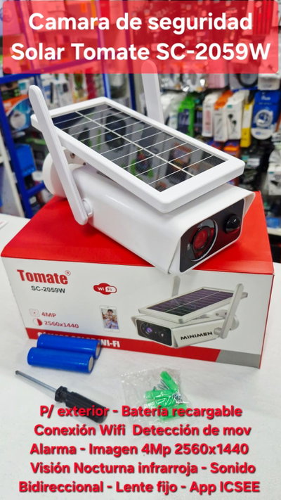 Camara de seguridad WiFi Tomate SC-2059W - Exterior - Solar