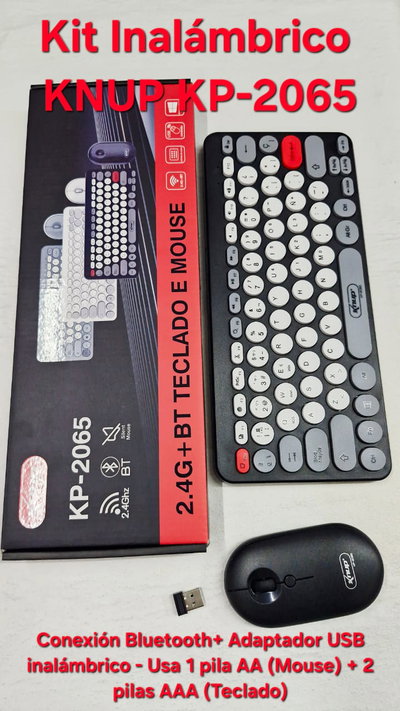 Kit Mouse Y Teclado Inalabrico Usb+Bluetooth KP-2065