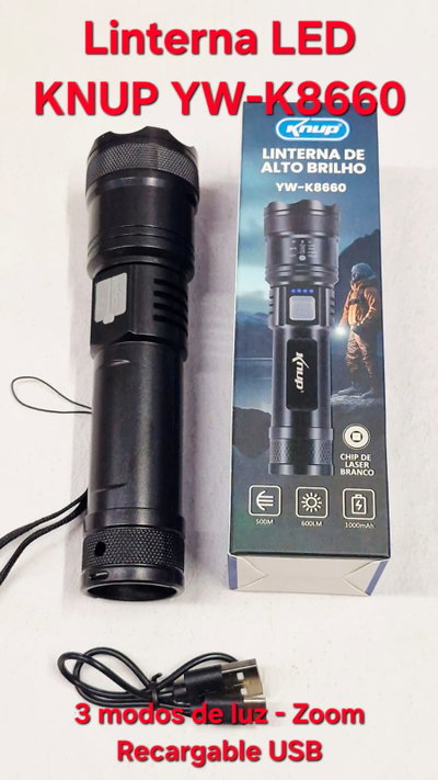 Linterna LED Recargable Knup YW-K8660