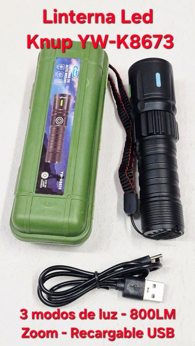 Linterna LED Recargable Knup YW-K8673