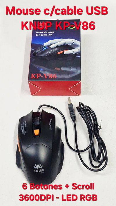 Mouse C/Cable Usb Knup KP-V86