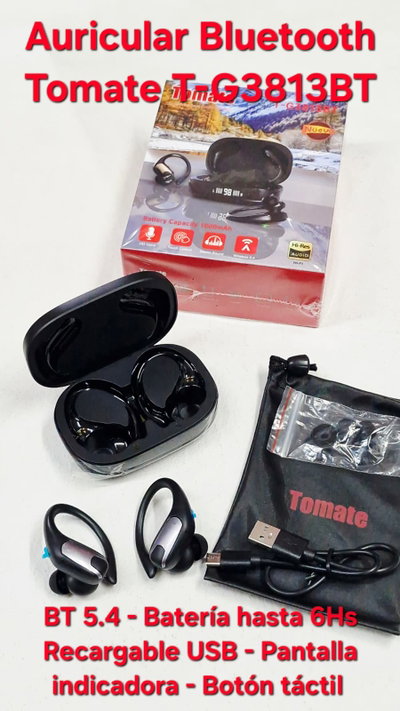 Auricular Bluetooth Tomate T-G3813BT