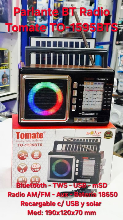 Parlante Bluetooth Radio TOMATE TO-1595BTS