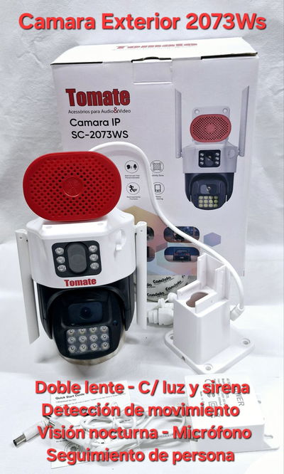 Camara de seguridad WiFi Tomate 2073WS - exterior - Doble lente
