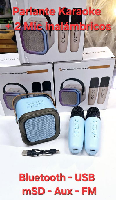 Parlante Bluetooth Karaoke + 2 microfonos