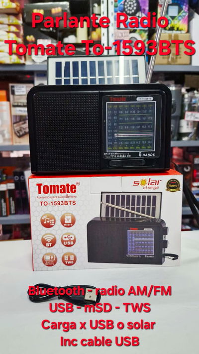 Parlante Bluetooth Radio AM/FM Tomate To-1593BTS