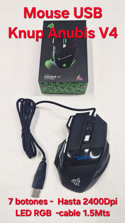 Mouse C/Cable Usb Knup Anubis Gamer V4