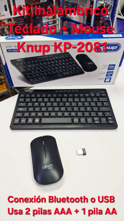Kit Mouse Y Teclado Inalabrico Usb+Bluetooth Kp-2081