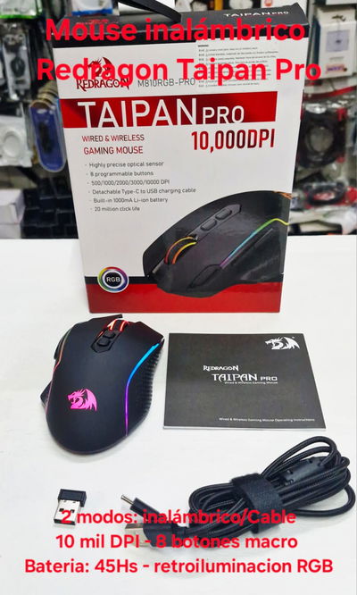 Mouse Inalambrico Usb Redragon M810Rgb-Pro
