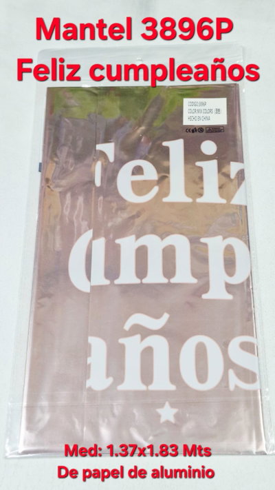 Mantel 3896P - Feliz Cumpleaños - De papel de aluminio