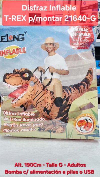 Disfraz Inflable T-REX p/Montar 21640-G Adultos