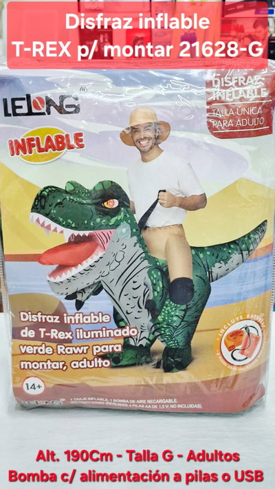Disfraz Inflable T-REX p/Montar 21628-G Adultos