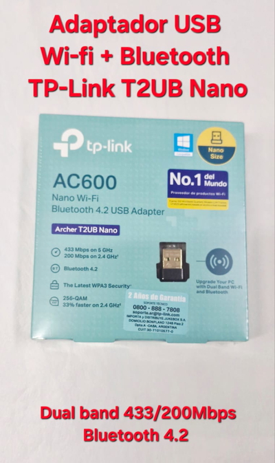 Adaptador Usb Wifi + Bluetooth Tp-Link Archer T2UB Nano