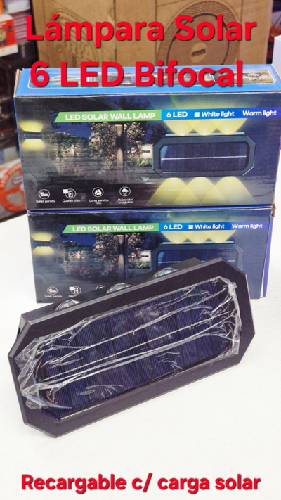 Lampara 6 Led Bifocal c/carga solar
