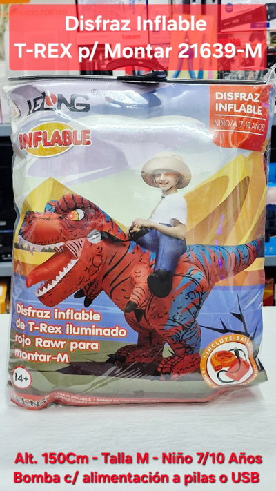 Disfraz Inflable T-REX p/Montar 21639-M 7/10 Años