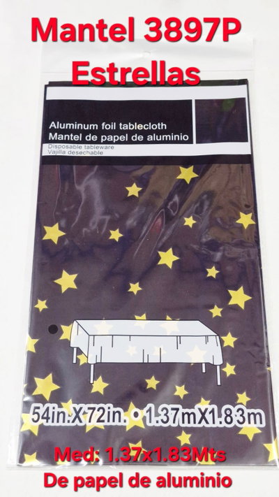 Mantel 3897P - Estrellas - De papel de aluminio