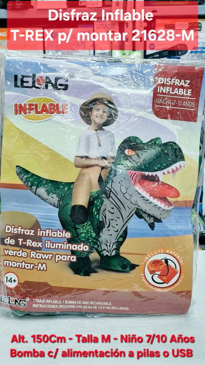 Disfraz Inflable T-REX p/Montar 21628-M 7/10 Años