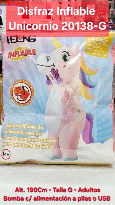 Disfraz Inflable Unicornio 20138-G Adultos