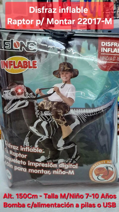 Disfraz Inflable Raptor p/Montar 22017-M 7/10 Años