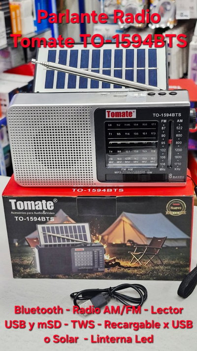 Parlante Bluetooth Tomate TO-1594BTS