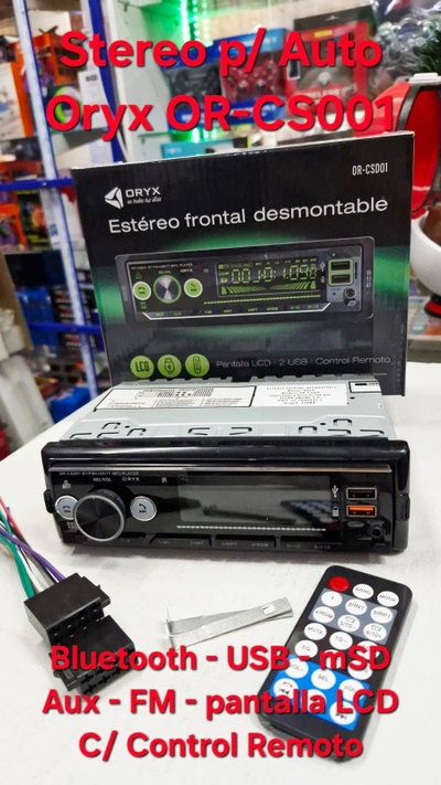 Stereo P/ Auto ORYX CS001 - Frente desmontable