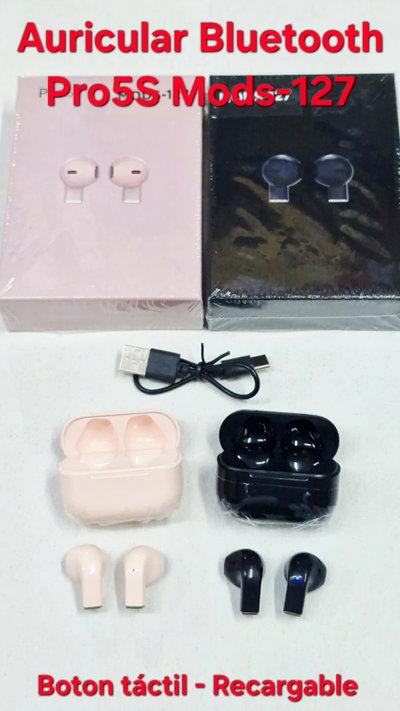 Auricular Bluetooth Pro5S - Rosa o Negro