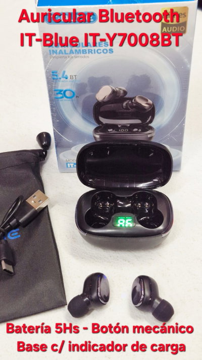 Auricular Bluetooth  IT-BLUE IT-Y7008BT - Blanco o Negro