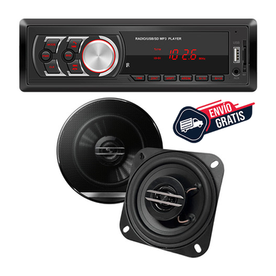  Combo Estereo Con Bluetooth Para Auto Y Parlantes 2 Vias
