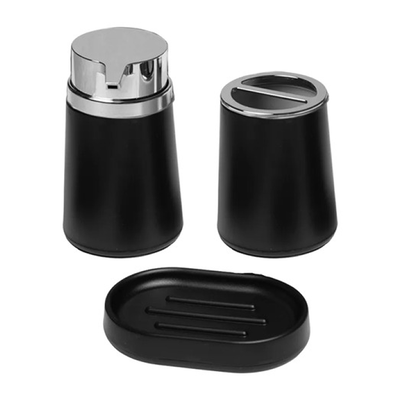 Set De Baño Dispenser Jabón + Vaso Porta Cepillo + Jabonera