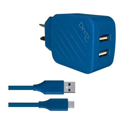 Cargador Con Cable Tipo C - 2 Entradas Usb 