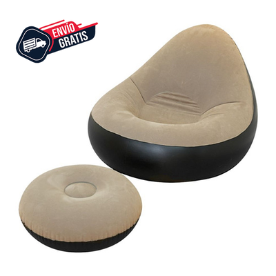 Sofa Sillon Inflable Tipo Puff con Reposapiés