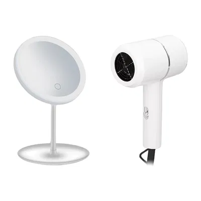 Combo Secador De Pelo Plegable Y Espejo Touch