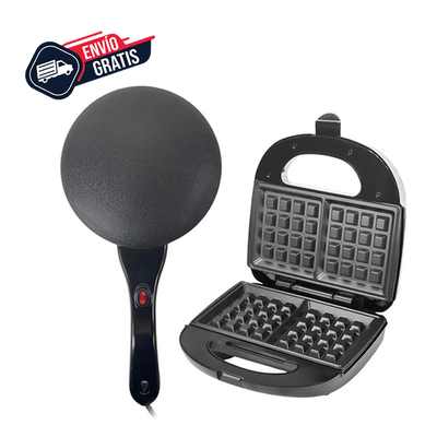 Combo Panquequera + Waflera Eléctrica 750w
