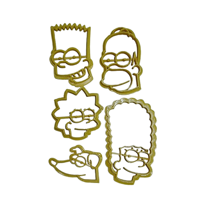 LOS SIMPSON CARAS CORTANTES PACK DE 5 PIEZAS