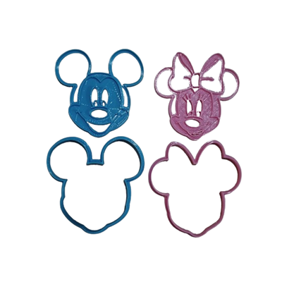MINIE Y MICKEY CARAS CORTANTES PACK 2 PIEZAS