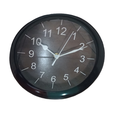 RELOJ DE PARED NEGRO 20CM