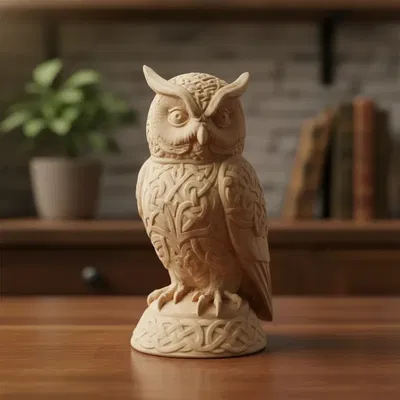 BUHO CON ADORNO CELTA