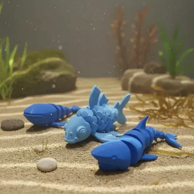 PACK PEZ + TIBURON + BALLENA ARTICULADOS