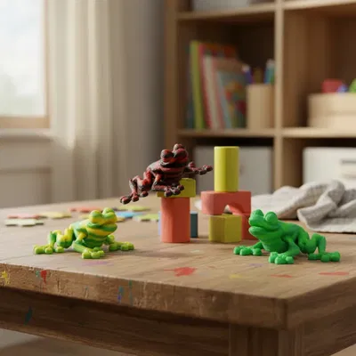 MINI RANA ARTICULADA MULTICOLORES (BOCA ABIERTA) PACK x 10u